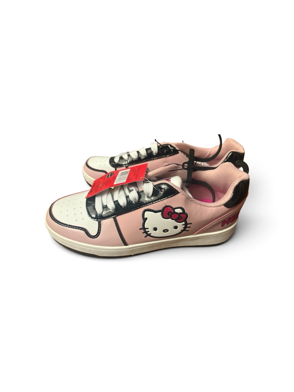 Hello Kitty Pink and White Kids Sneakers with Black Trim